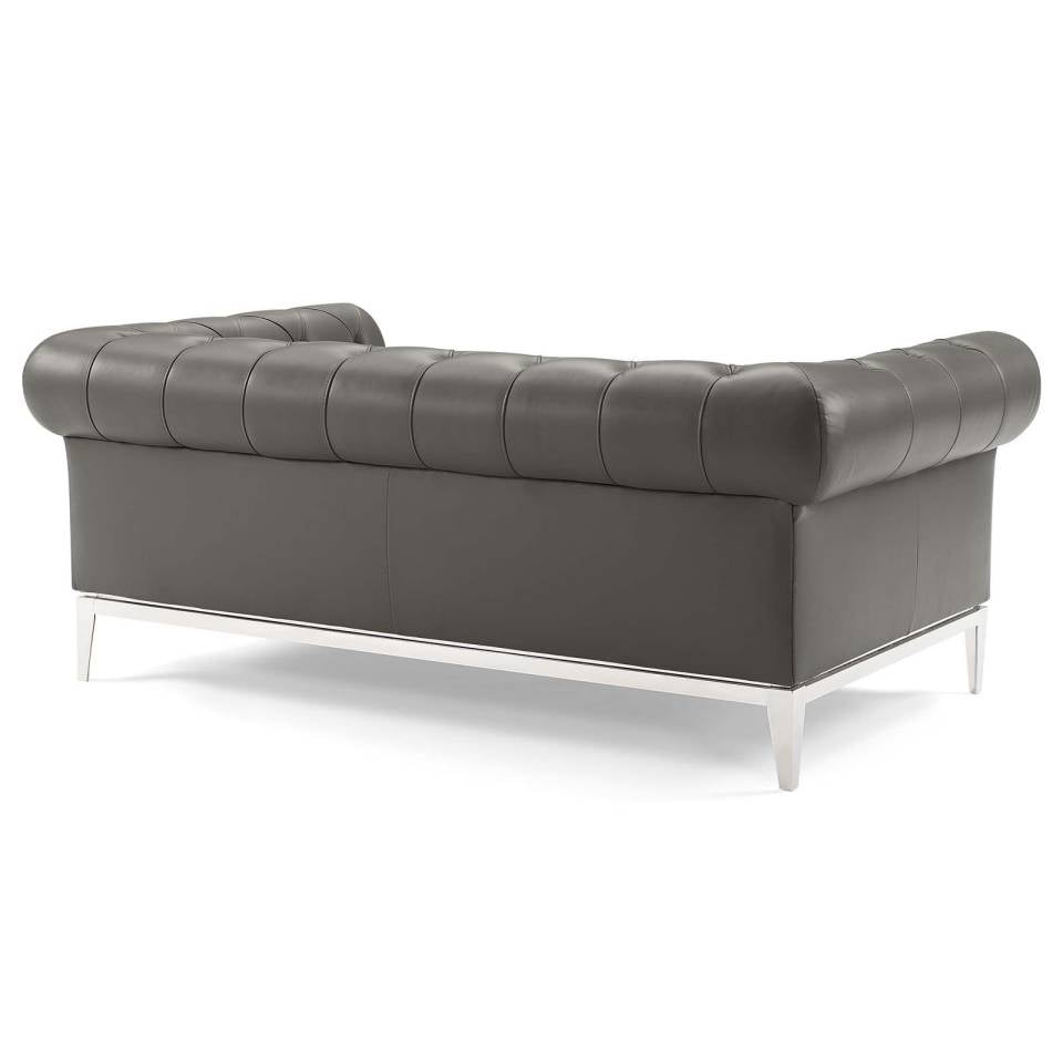 Modway Idyll Tufted Upholstered Leather Loveseat and Armchair | Loveseats | 