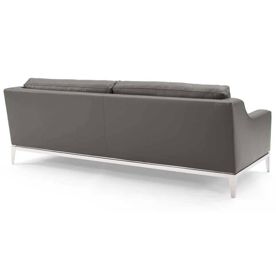 Modway Harness Stainless Steel Base Leather Sofa & Armchair Set | Sofas | 