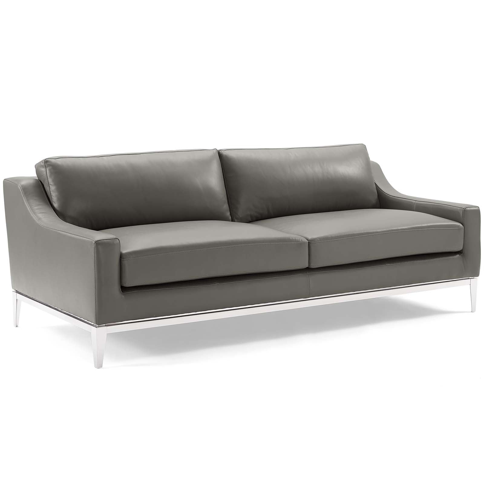 Modway Harness 3 Piece Stainless Steel Base Leather Set | Sofas | 