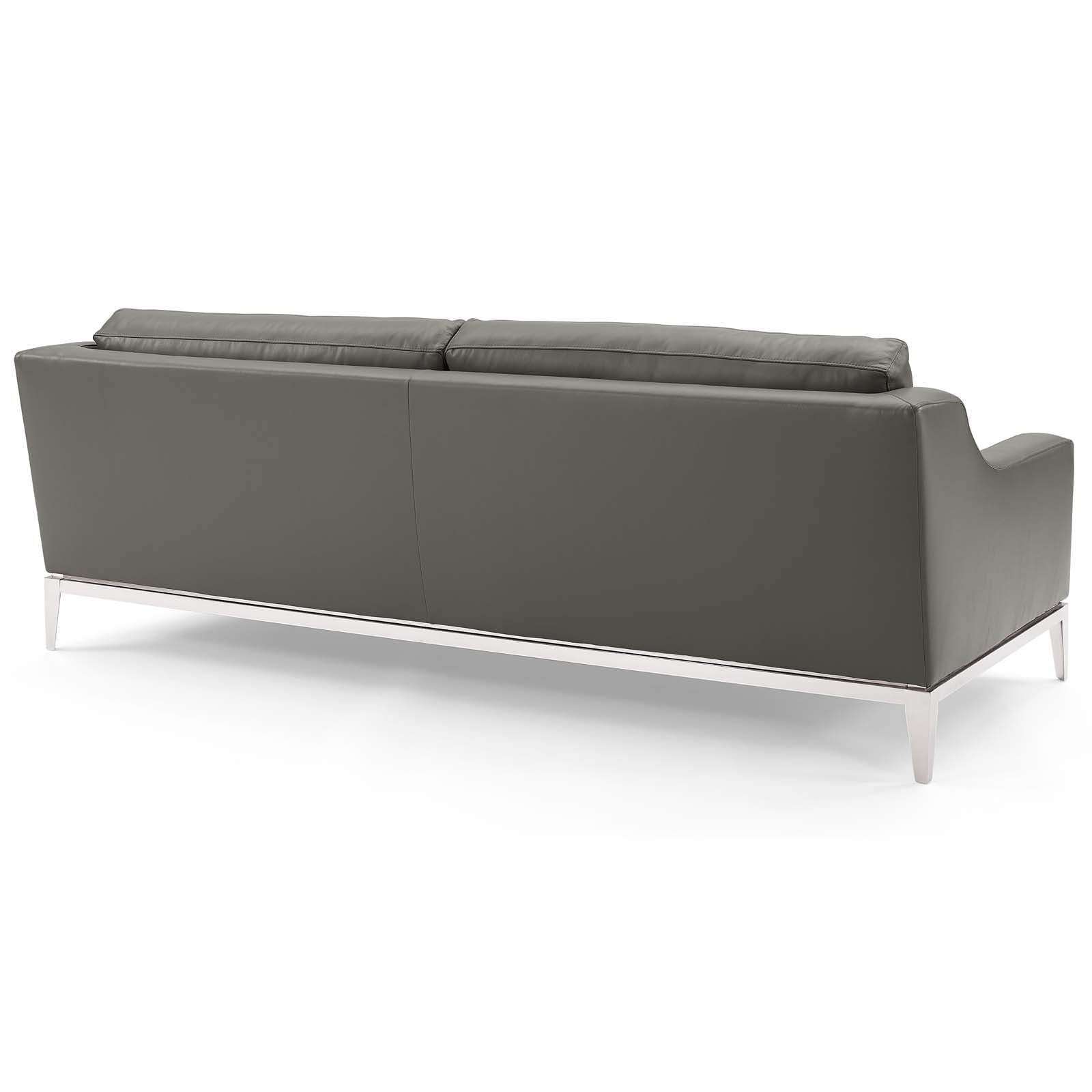 Modway Harness 3 Piece Stainless Steel Base Leather Set | Sofas | 