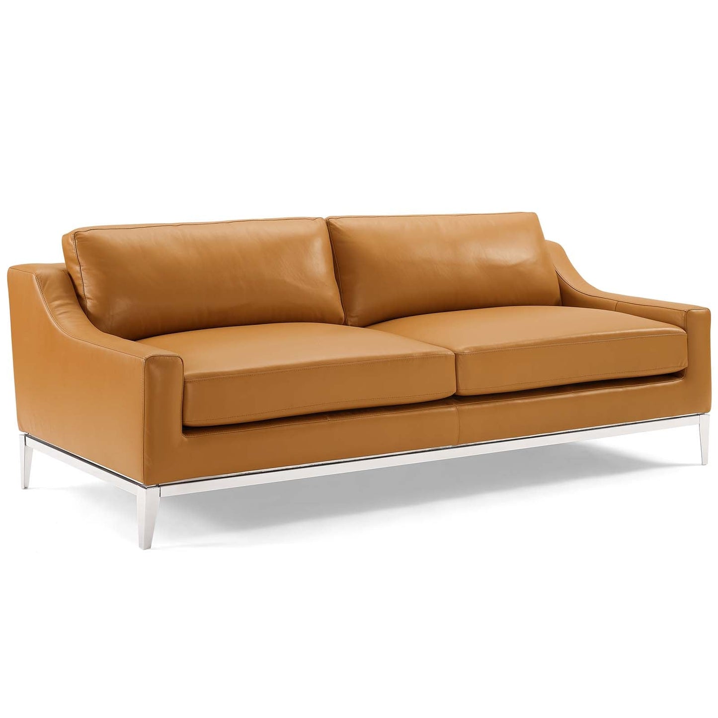 Modway Harness 3 Piece Stainless Steel Base Leather Set | Sofas | 