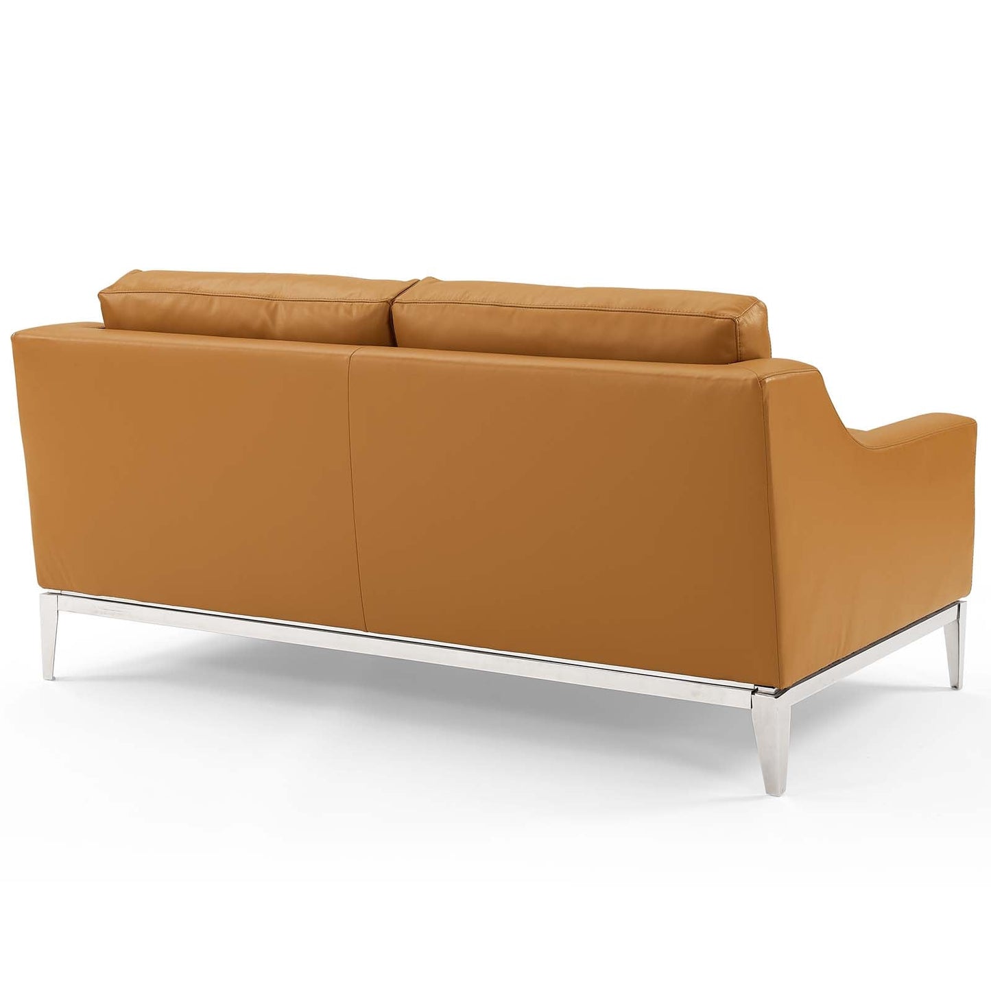 Modway Harness Stainless Steel Base Leather Loveseat & Armchair Set | Loveseats | 