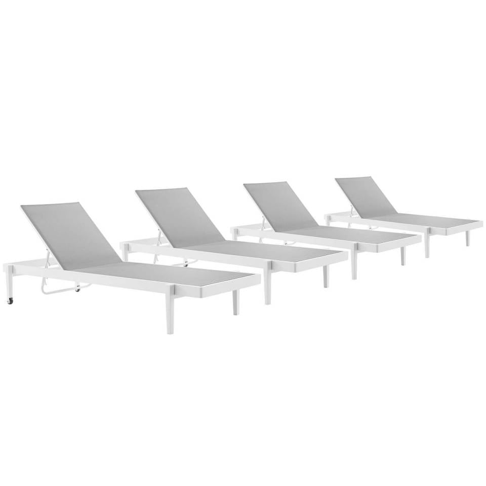 Modway Charleston Outdoor Patio Aluminum Chaise Lounge Chair Set of 4 |  | 