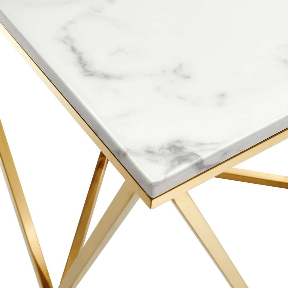 Modway Vertex Gold Metal Stainless Steel End Table | End Tables | Modishstore-2