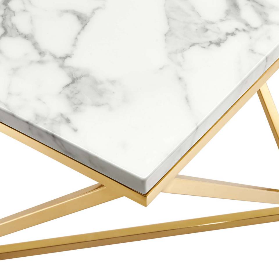Modway Vertex Gold Metal Stainless Steel Coffee Table | Coffee Tables | Modishstore-2
