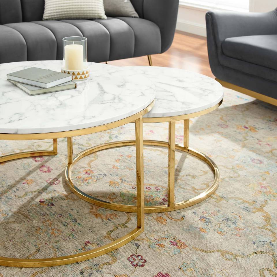 Modway Ravenna Artificial Marble Nesting Coffee Table | Coffee Tables | Modishstore-5