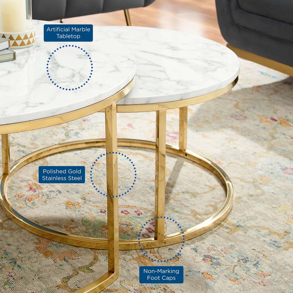 Modway Ravenna Artificial Marble Nesting Coffee Table | Coffee Tables | Modishstore-6