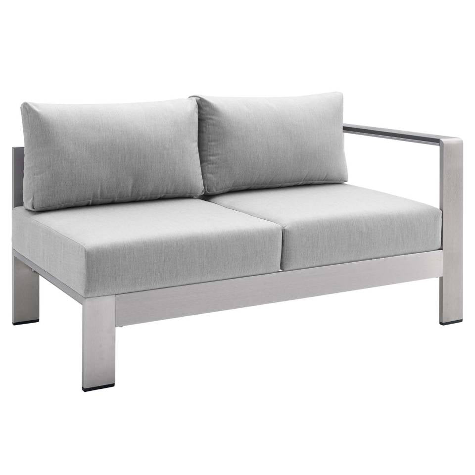 Modway Shore Sunbrella® Fabric Aluminum Outdoor Patio Right-Arm Loveseat | Outdoor Sofas, Loveseats & Sectionals | Modishstore-5