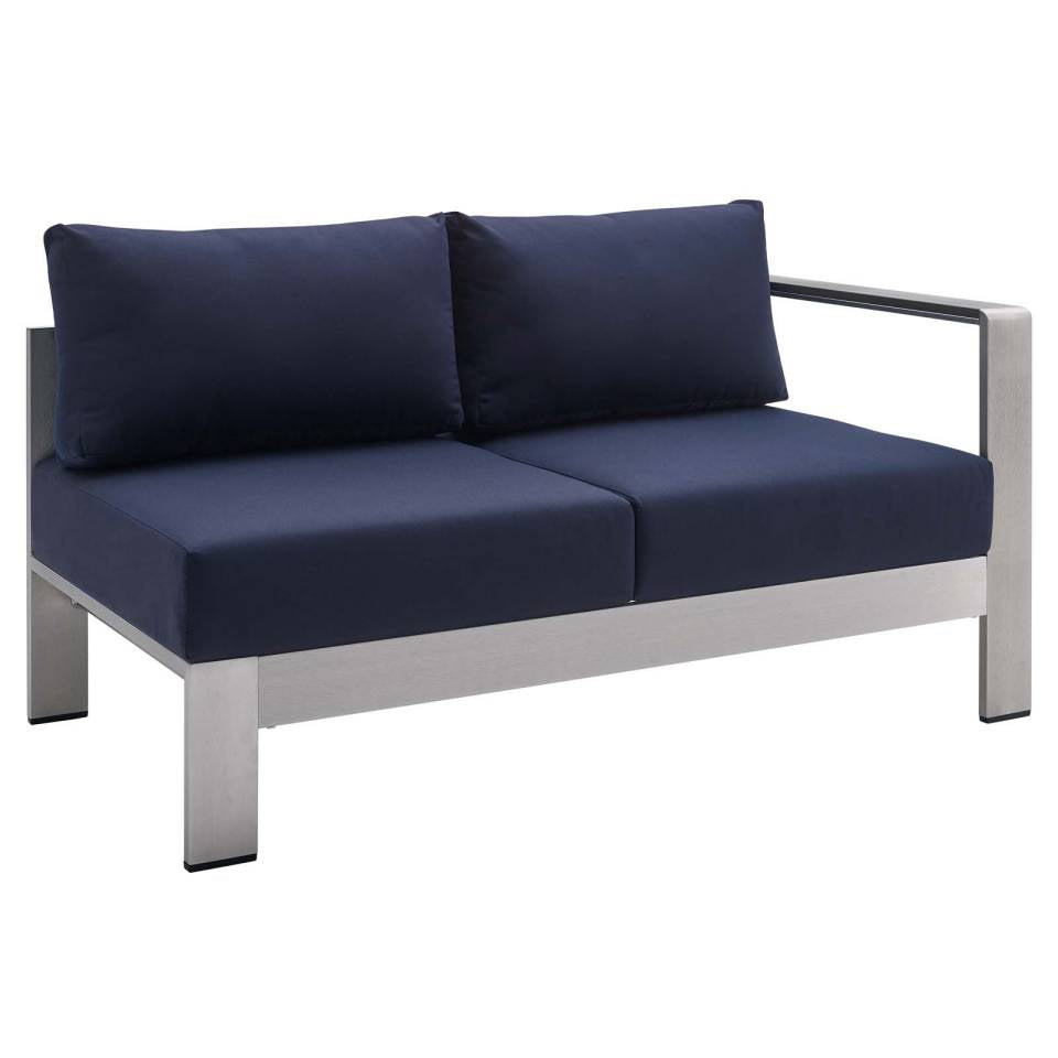 Modway Shore Sunbrella® Fabric Aluminum Outdoor Patio Right-Arm Loveseat | Outdoor Sofas, Loveseats & Sectionals | Modishstore-8