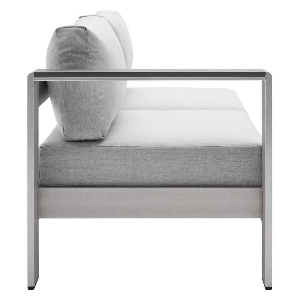 Modway Shore Sunbrella® Fabric Aluminum Outdoor Patio Left-Arm Loveseat | Outdoor Sofas, Loveseats & Sectionals | Modishstore-7
