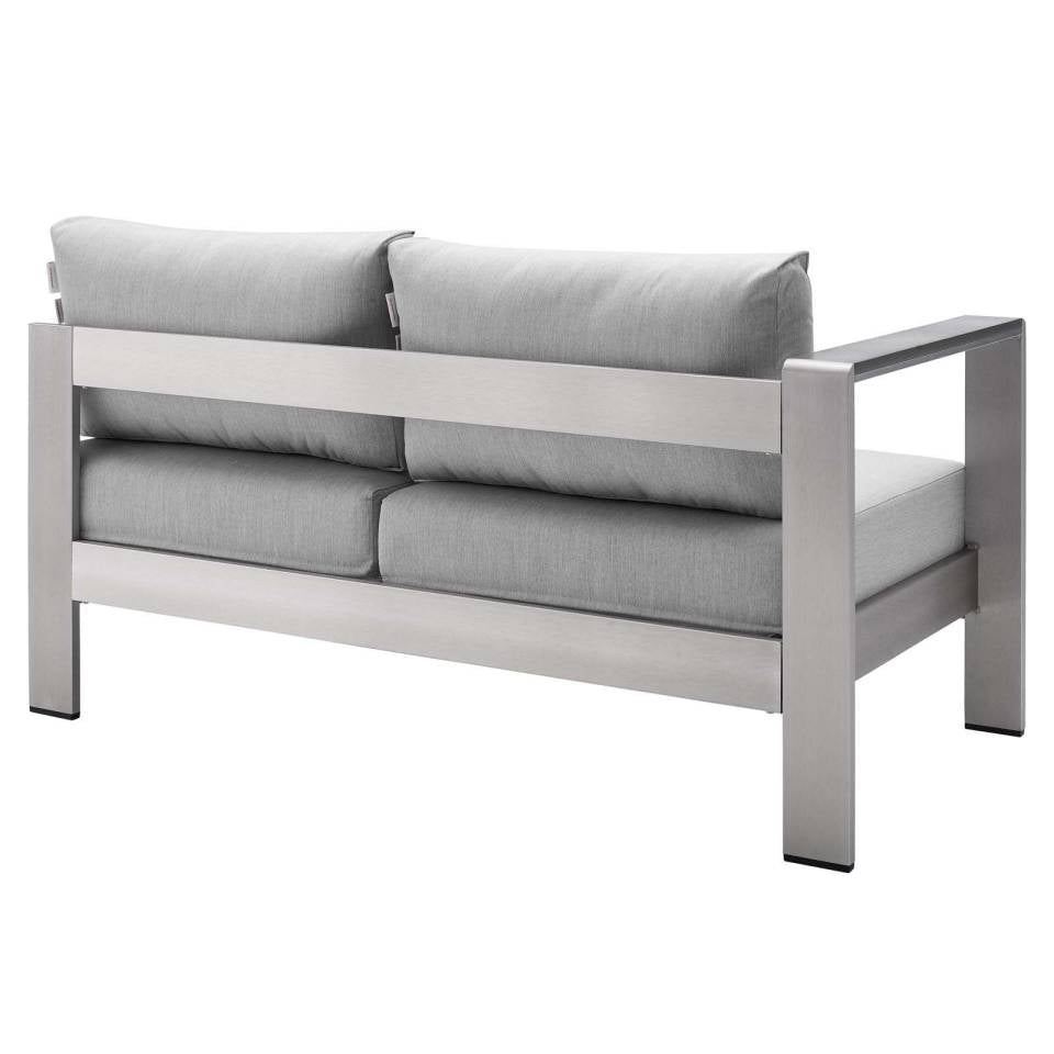 Modway Shore Sunbrella® Fabric Aluminum Outdoor Patio Left-Arm Loveseat | Outdoor Sofas, Loveseats & Sectionals | Modishstore-8