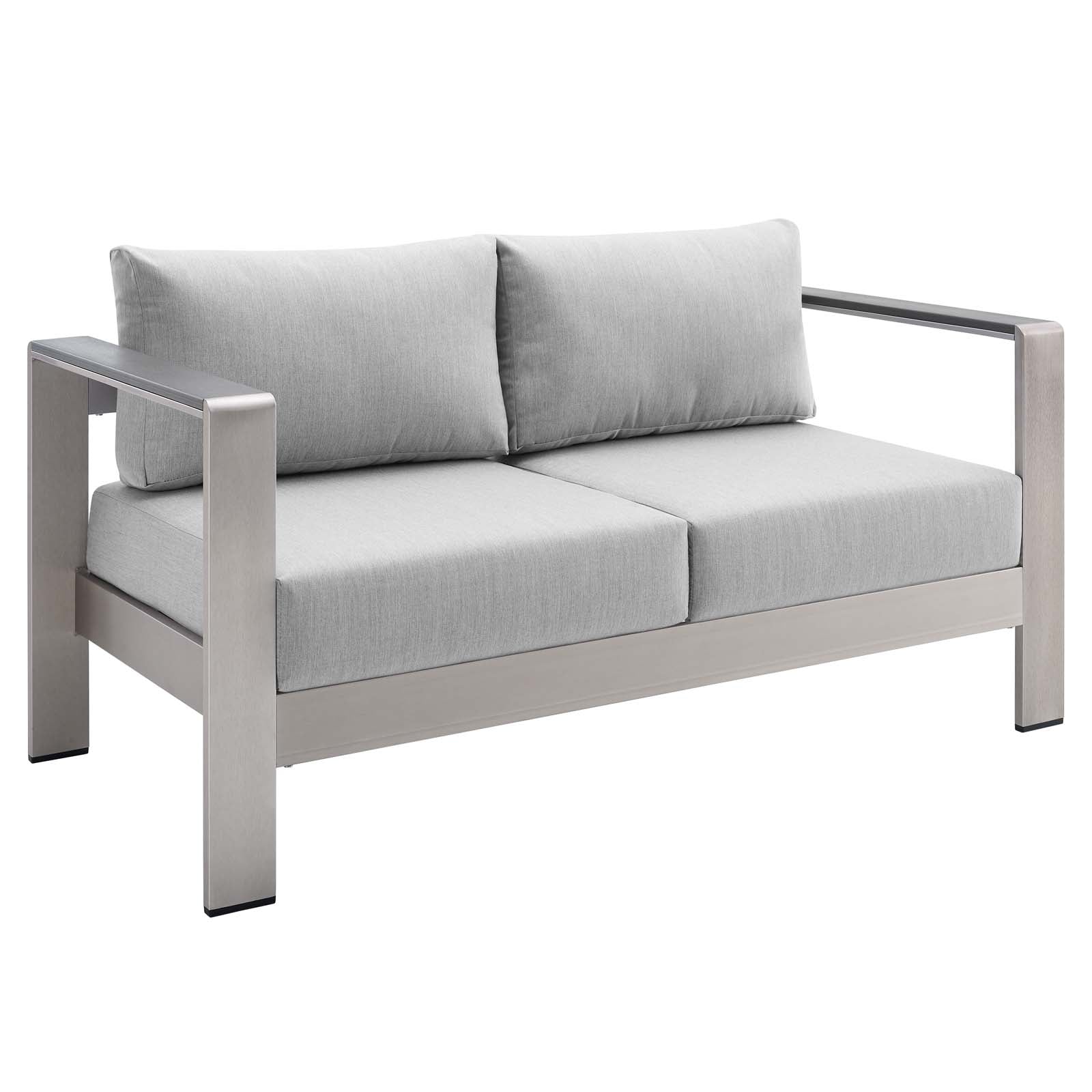 Modway Shore Sunbrella® Fabric Aluminum Outdoor Patio Loveseat | Outdoor Sofas, Loveseats & Sectionals | Modishstore-2