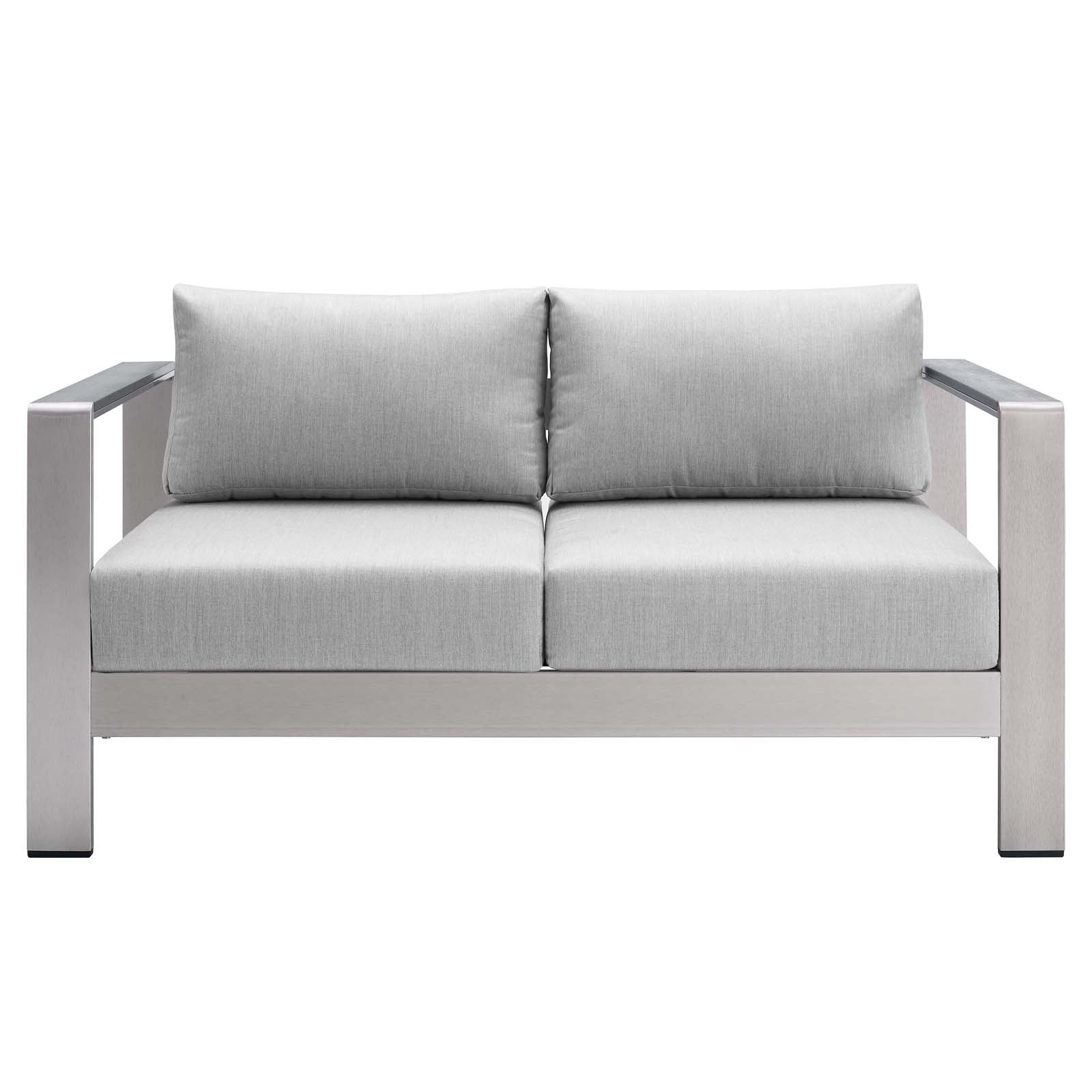 Modway Shore Sunbrella® Fabric Aluminum Outdoor Patio Loveseat | Outdoor Sofas, Loveseats & Sectionals | Modishstore-3