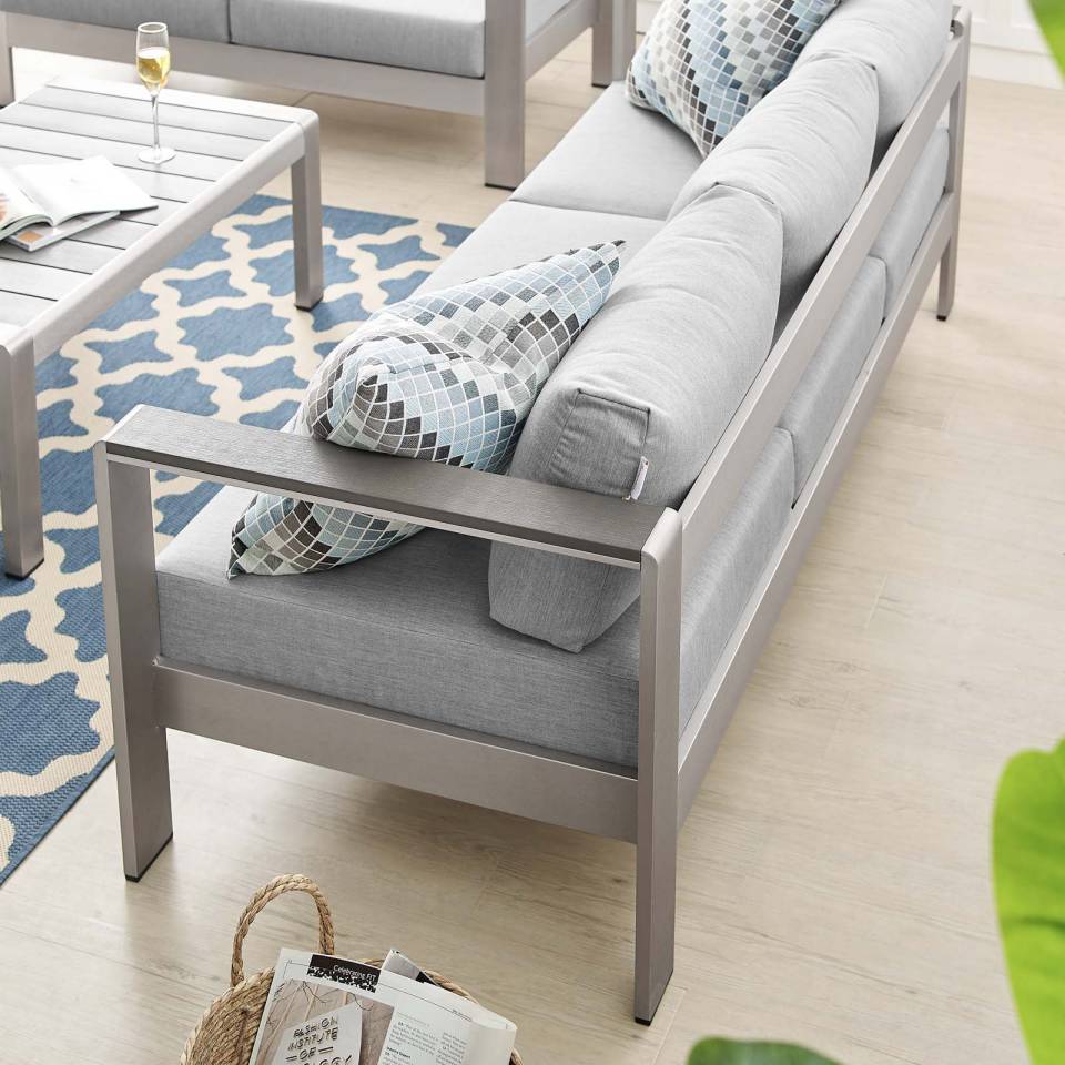 Modway Shore Sunbrella® Fabric Aluminum Outdoor Patio Sofa | Outdoor Sofas, Loveseats & Sectionals | Modishstore-7