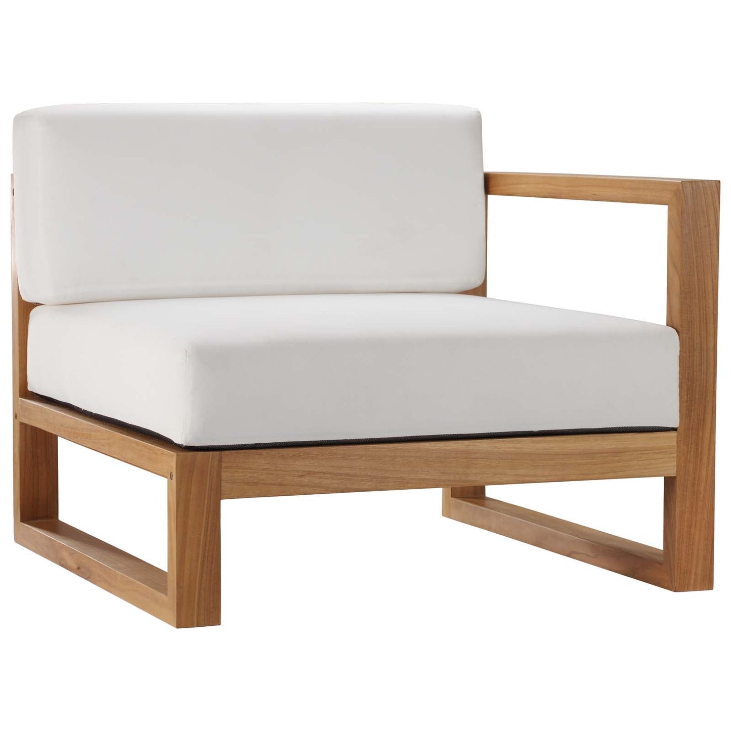 Modway Upland Outdoor Patio Teak Wood 3-Piece Sectional Sofa Set | Outdoor Sofas, Loveseats & Sectionals | Modishstore-4