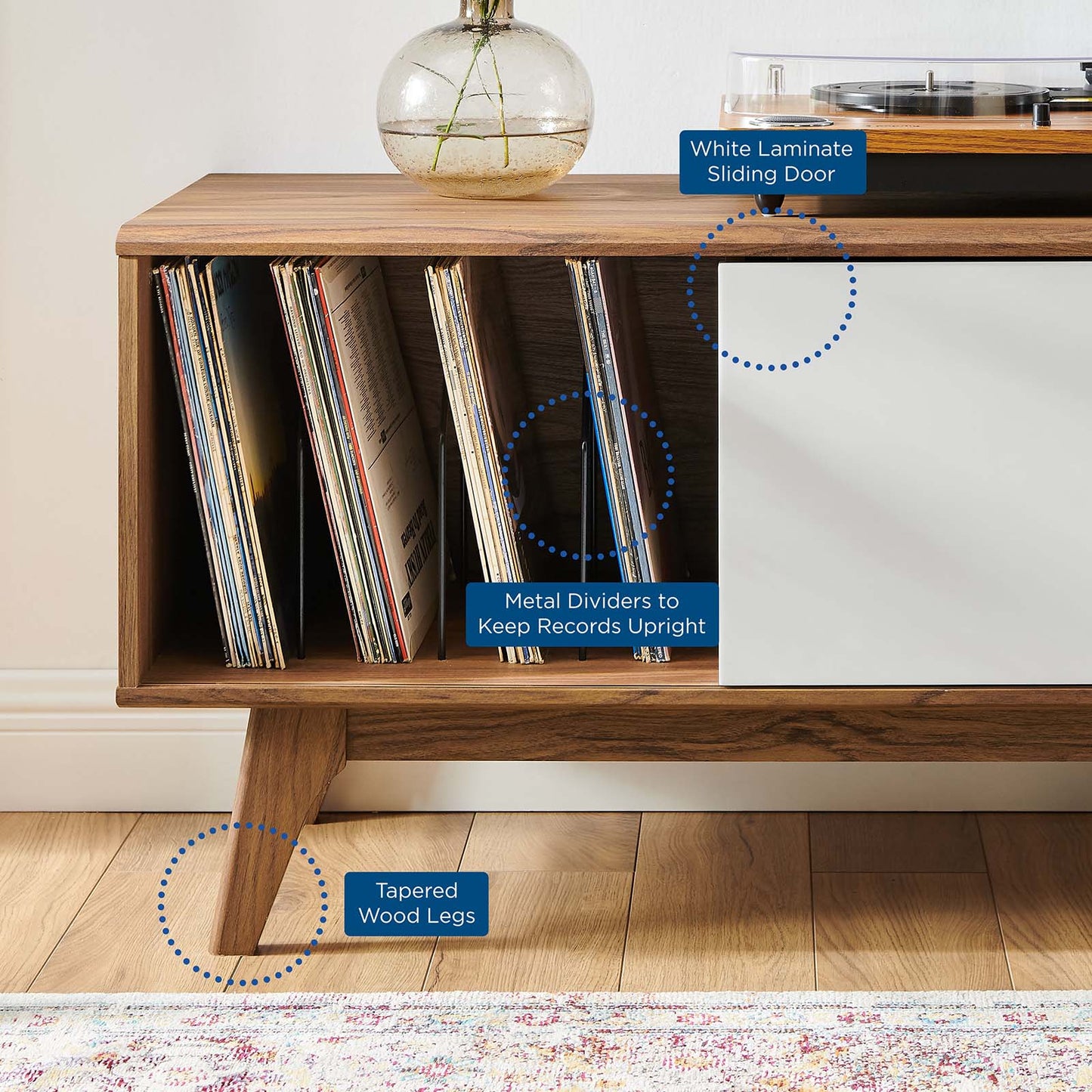 Modway Envision Vinyl Record Display Stand | Coffee Tables | 
