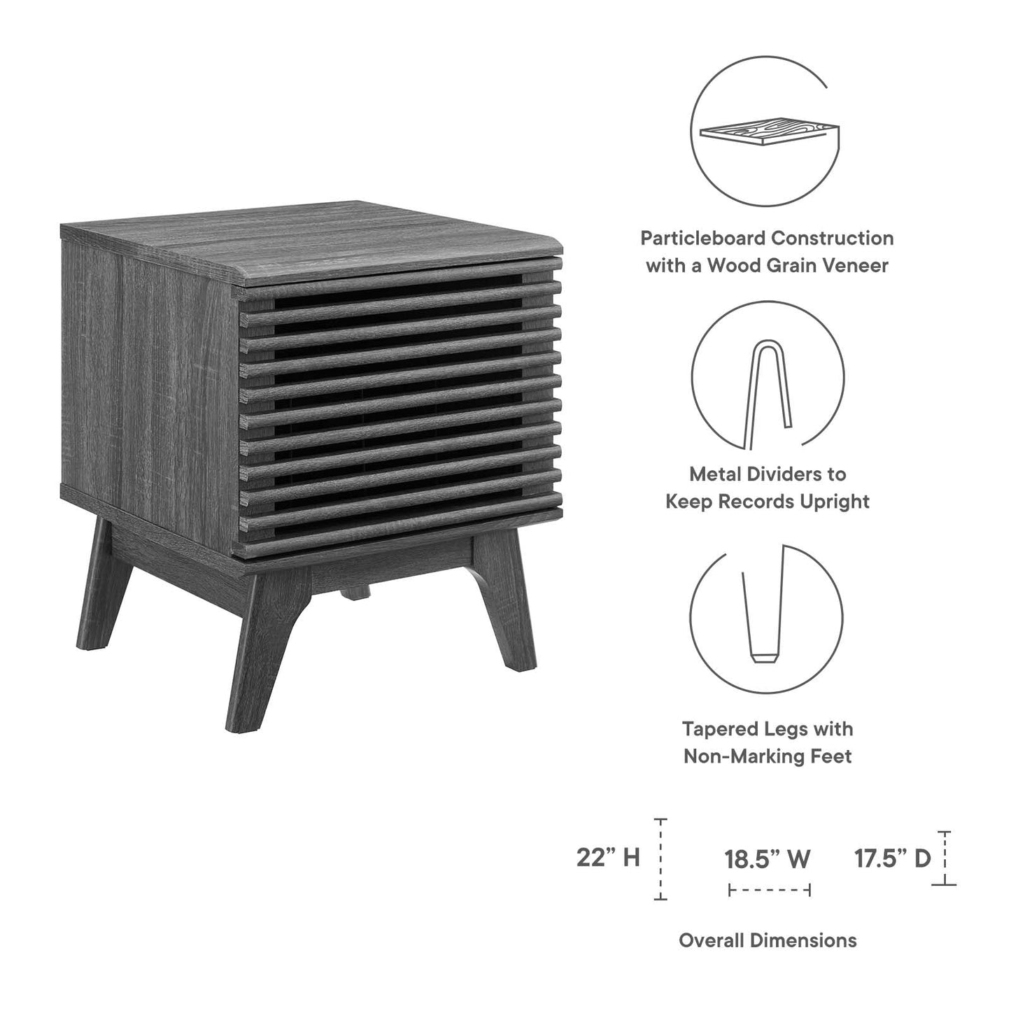 Modway Render Vinyl Record Display Stand | Coffee Tables | Modishstore-15