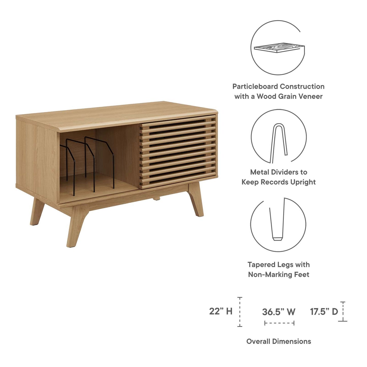Modway Render Vinyl Record Display Stand | Coffee Tables | Modishstore-23