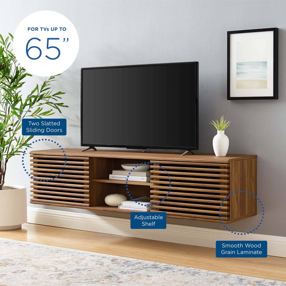 Modway Render 60" Wall-Mount Media Console TV Stand | TV Stands | Modishstore-6