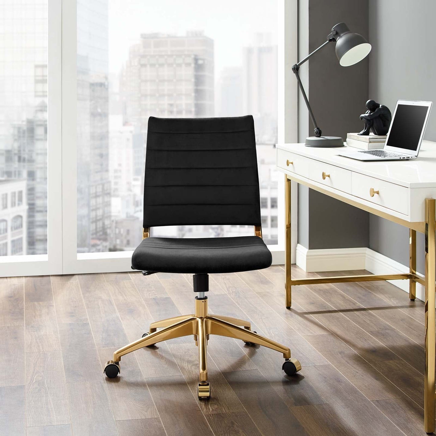 Modway Jive Armless Mid Back Performance Velvet Office Chair | 