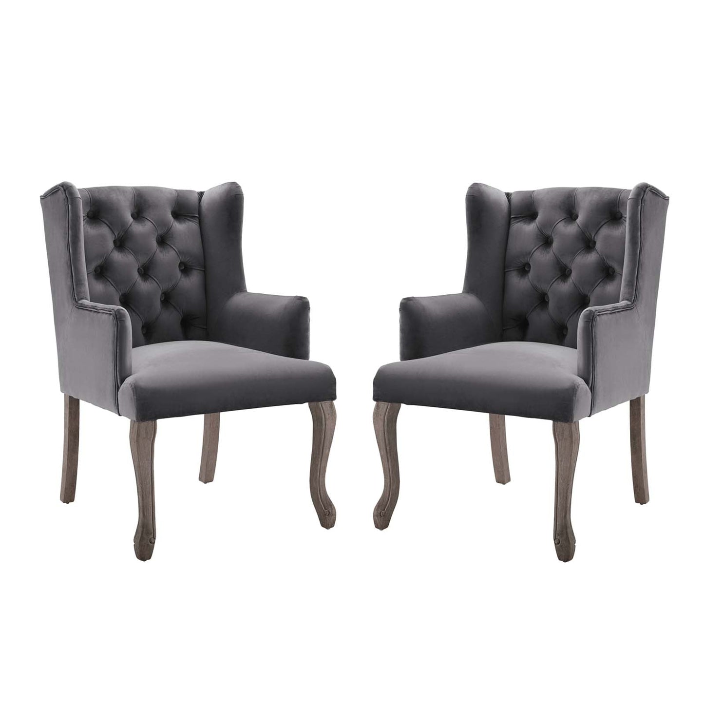 Modway Realm Armchair Performance Velvet Set of 2 | Armchairs | Modishstore-2