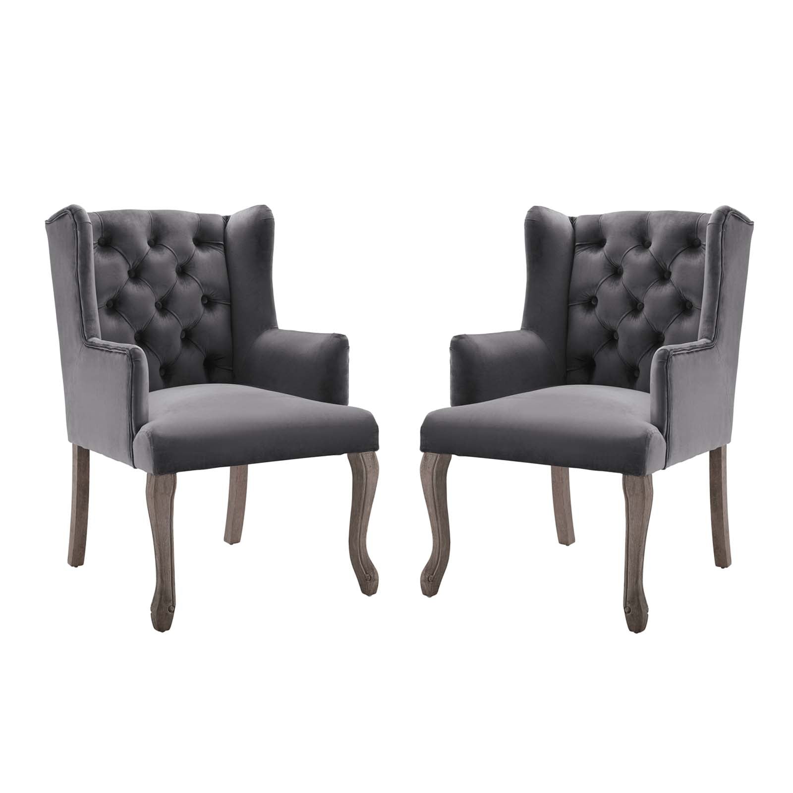 Modway Realm Armchair Performance Velvet Set of 2 | Armchairs | Modishstore-2