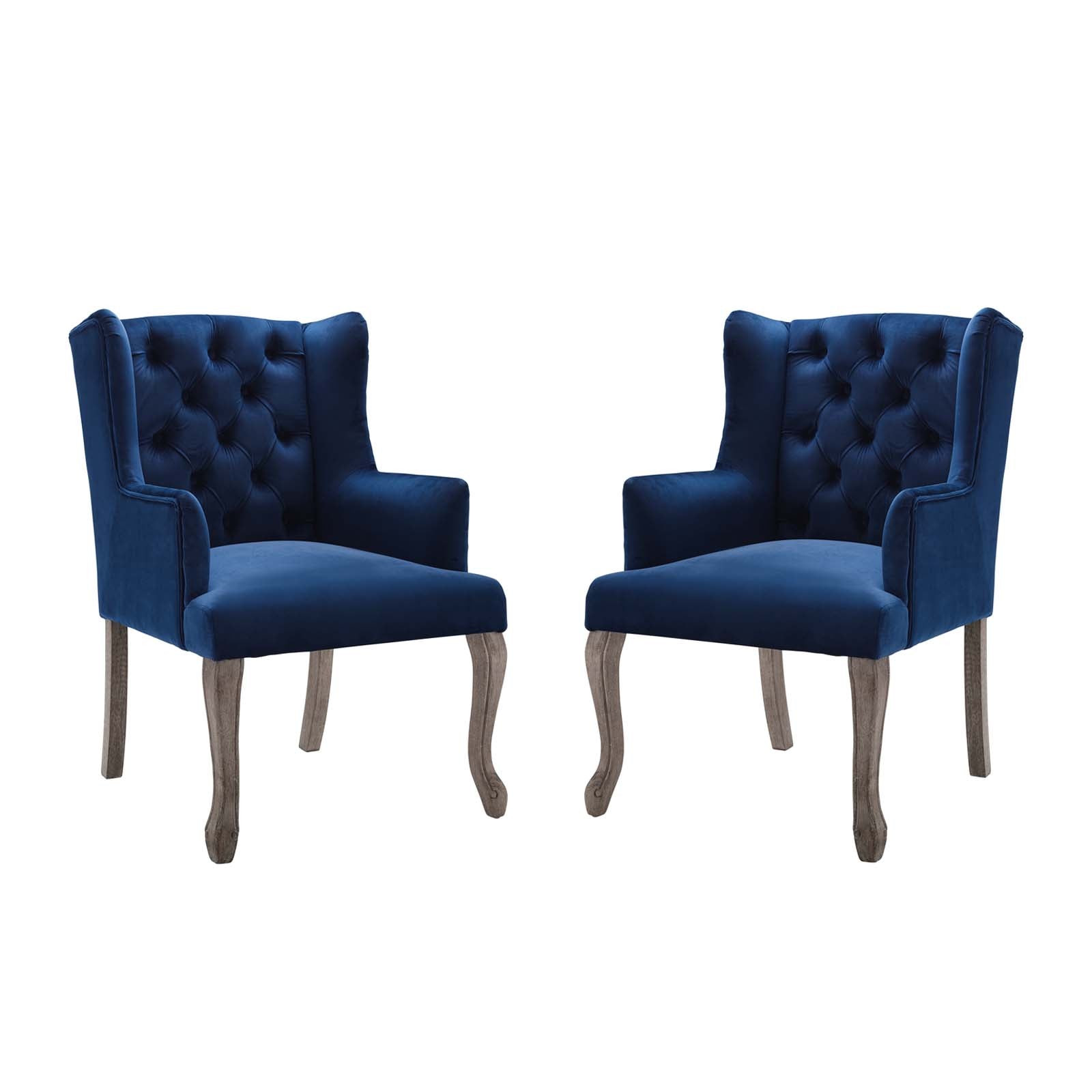 Modway Realm Armchair Performance Velvet Set of 2 | Armchairs | Modishstore-8