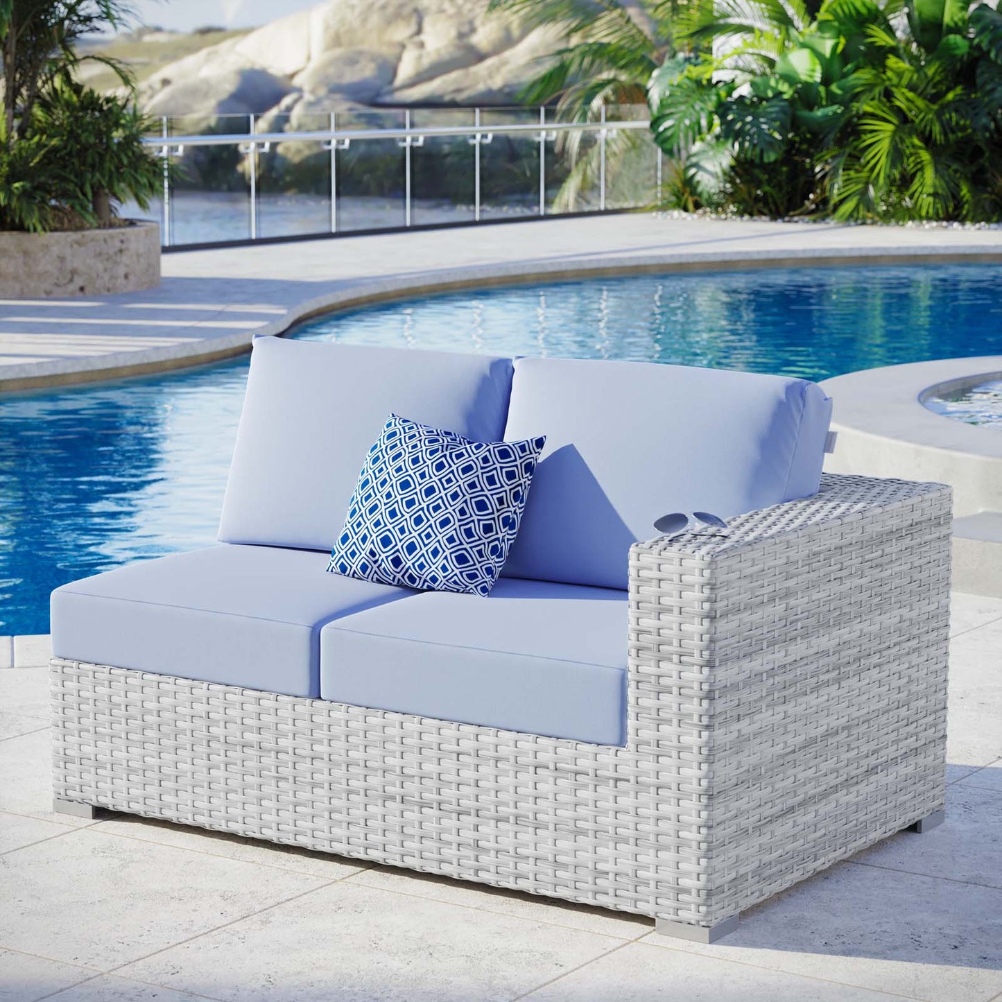 Modway Convene Outdoor Patio Right-Arm Loveseat | Outdoor Sofas, Loveseats & Sectionals | 