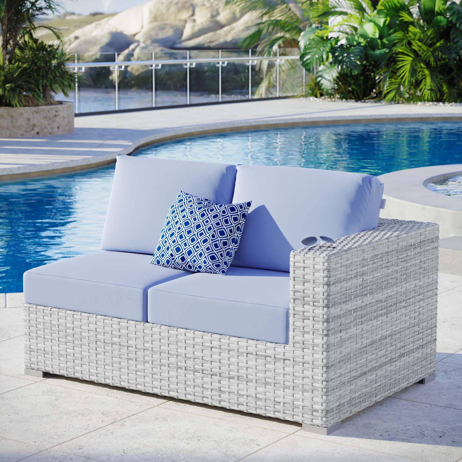 Modway Convene Outdoor Patio Right-Arm Loveseat | Outdoor Sofas, Loveseats & Sectionals | 