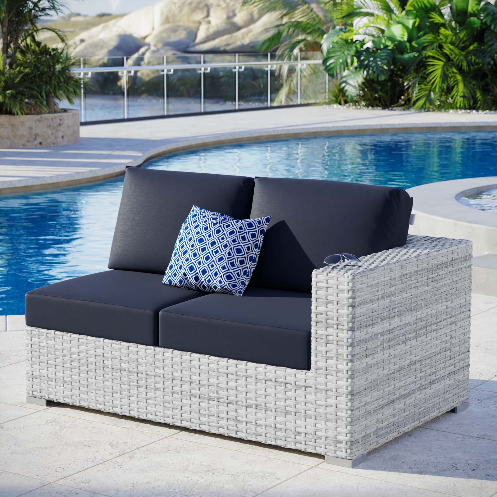 Modway Convene Outdoor Patio Right-Arm Loveseat | Outdoor Sofas, Loveseats & Sectionals | 