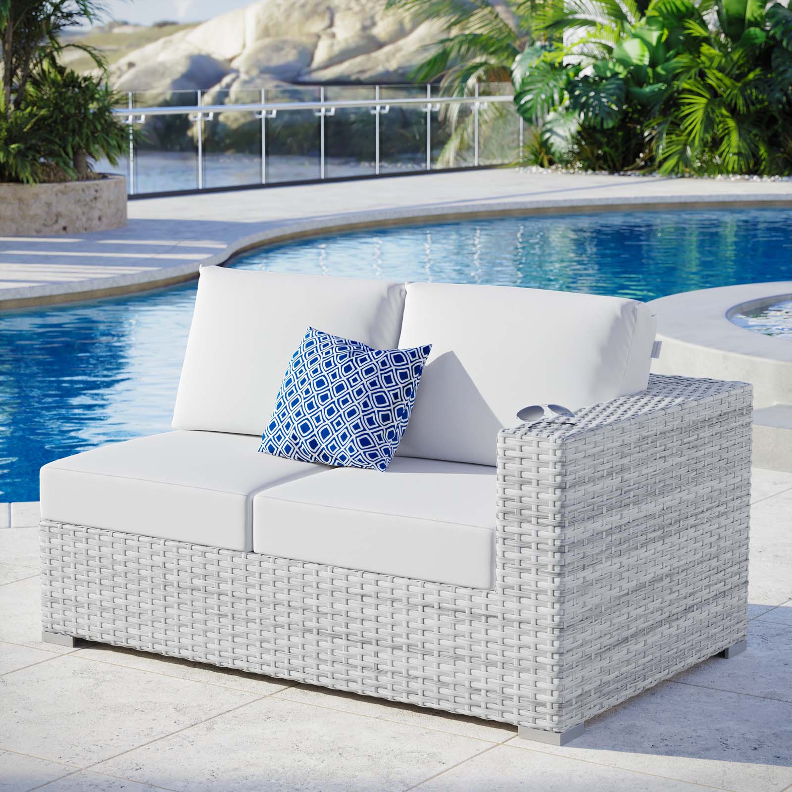 Modway Convene Outdoor Patio Right-Arm Loveseat | Outdoor Sofas, Loveseats & Sectionals | 
