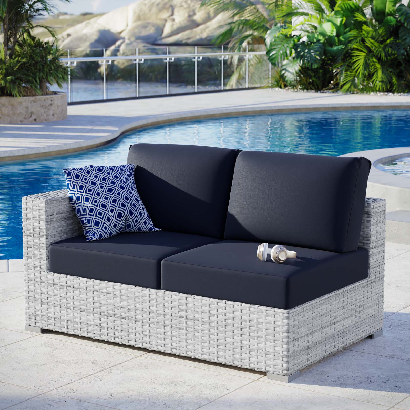 Modway Convene Outdoor Patio Left-Arm Loveseat | Outdoor Sofas, Loveseats & Sectionals | 