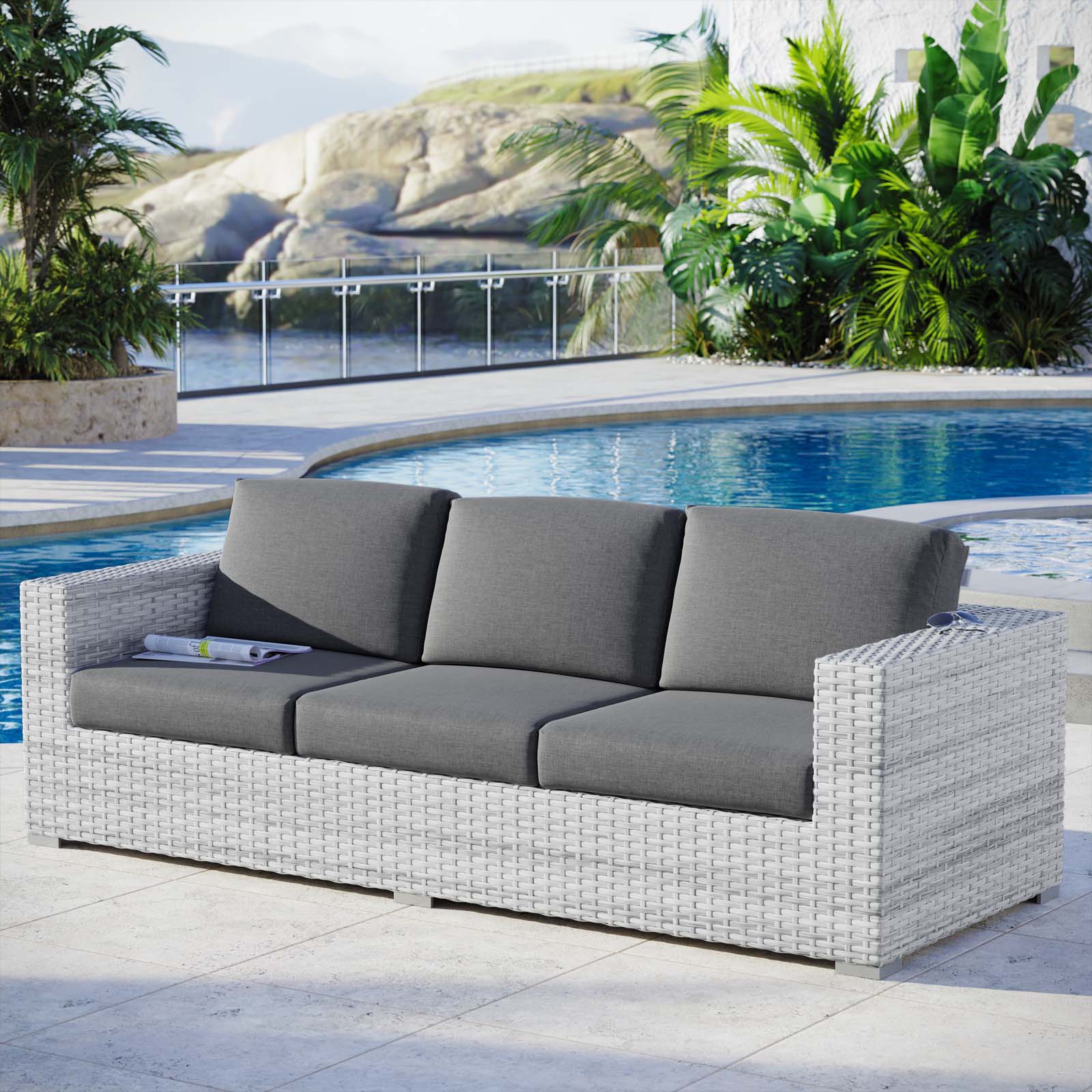 Modway Convene Outdoor Patio Sofa | Outdoor Sofas, Loveseats & Sectionals