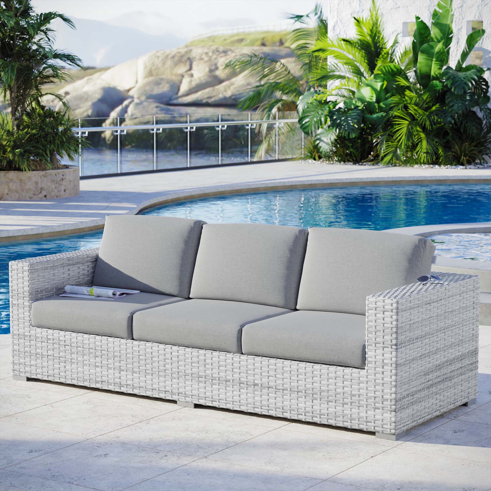 Modway Convene Outdoor Patio Sofa | Outdoor Sofas, Loveseats & Sectionals | 