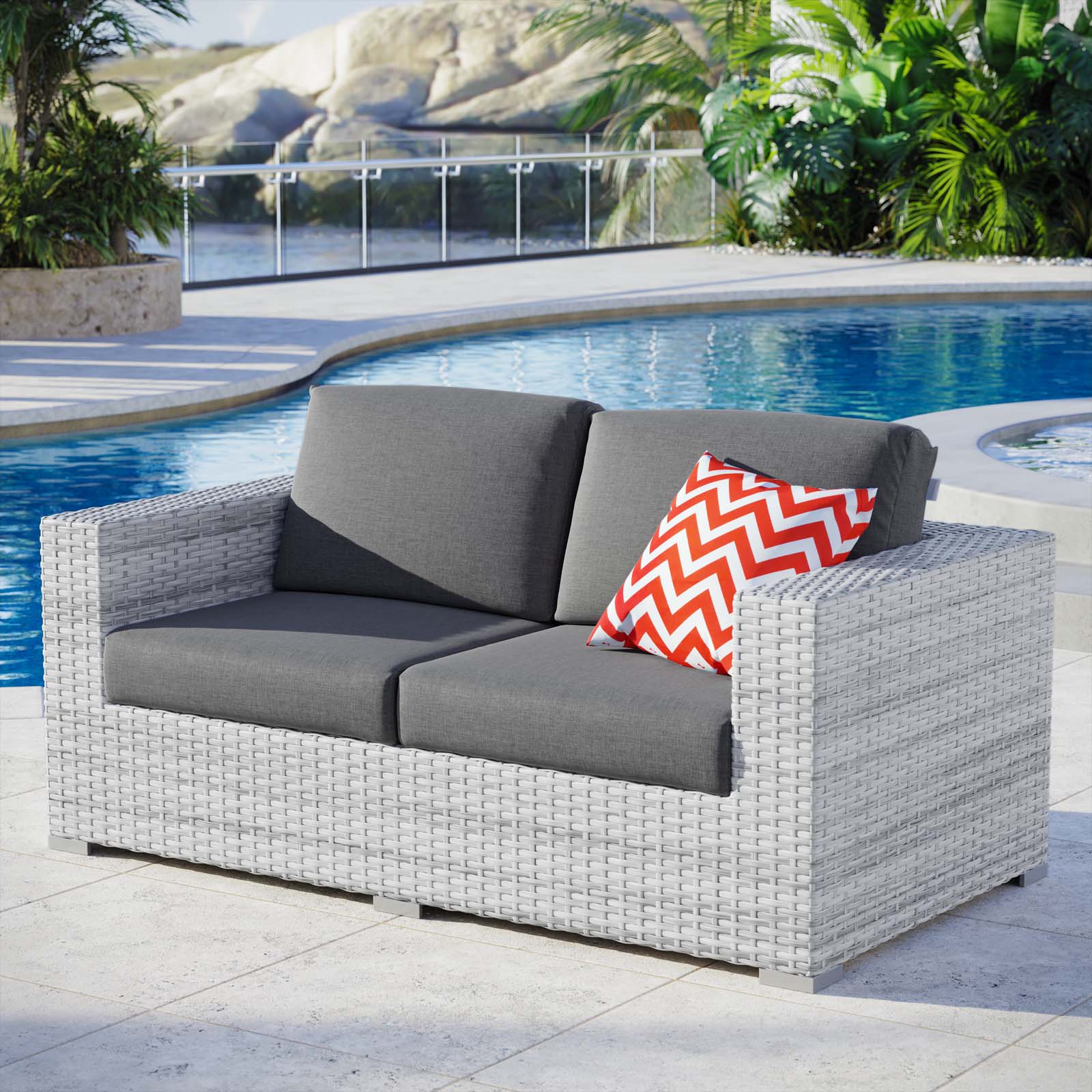 Modway Convene Outdoor Patio Loveseat | Outdoor Sofas, Loveseats & Sectionals