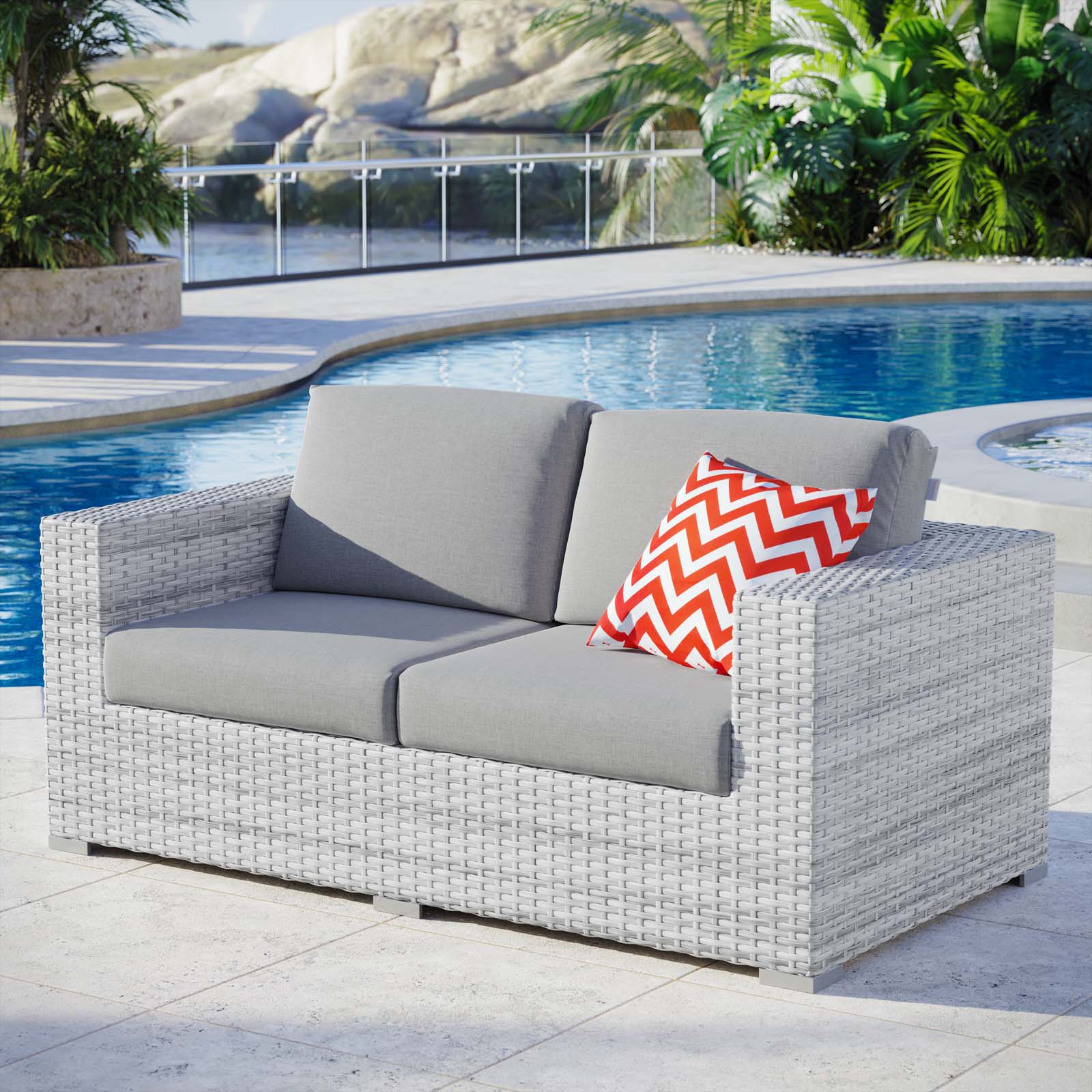 Modway Convene Outdoor Patio Loveseat | Outdoor Sofas, Loveseats & Sectionals | 