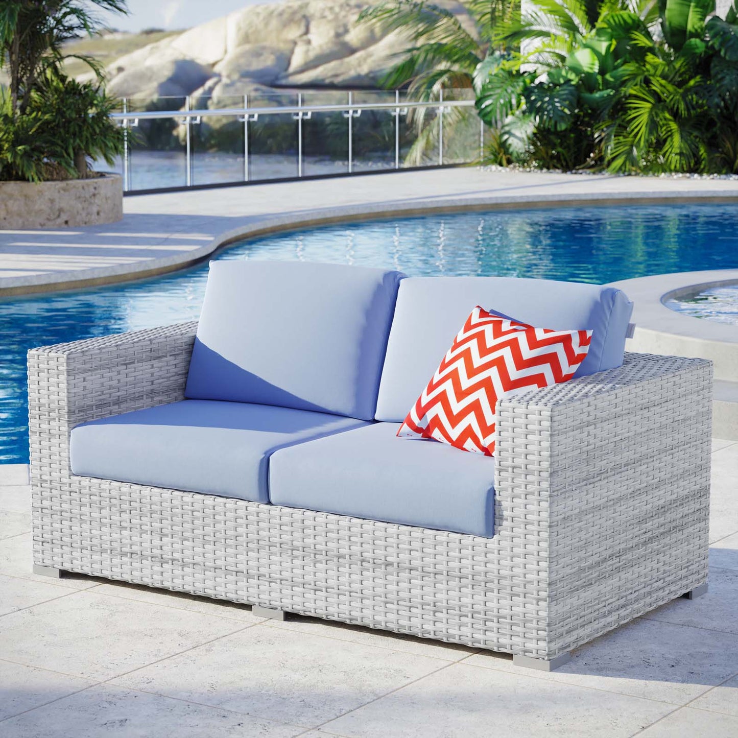 Modway Convene Outdoor Patio Loveseat | Outdoor Sofas, Loveseats & Sectionals | 
