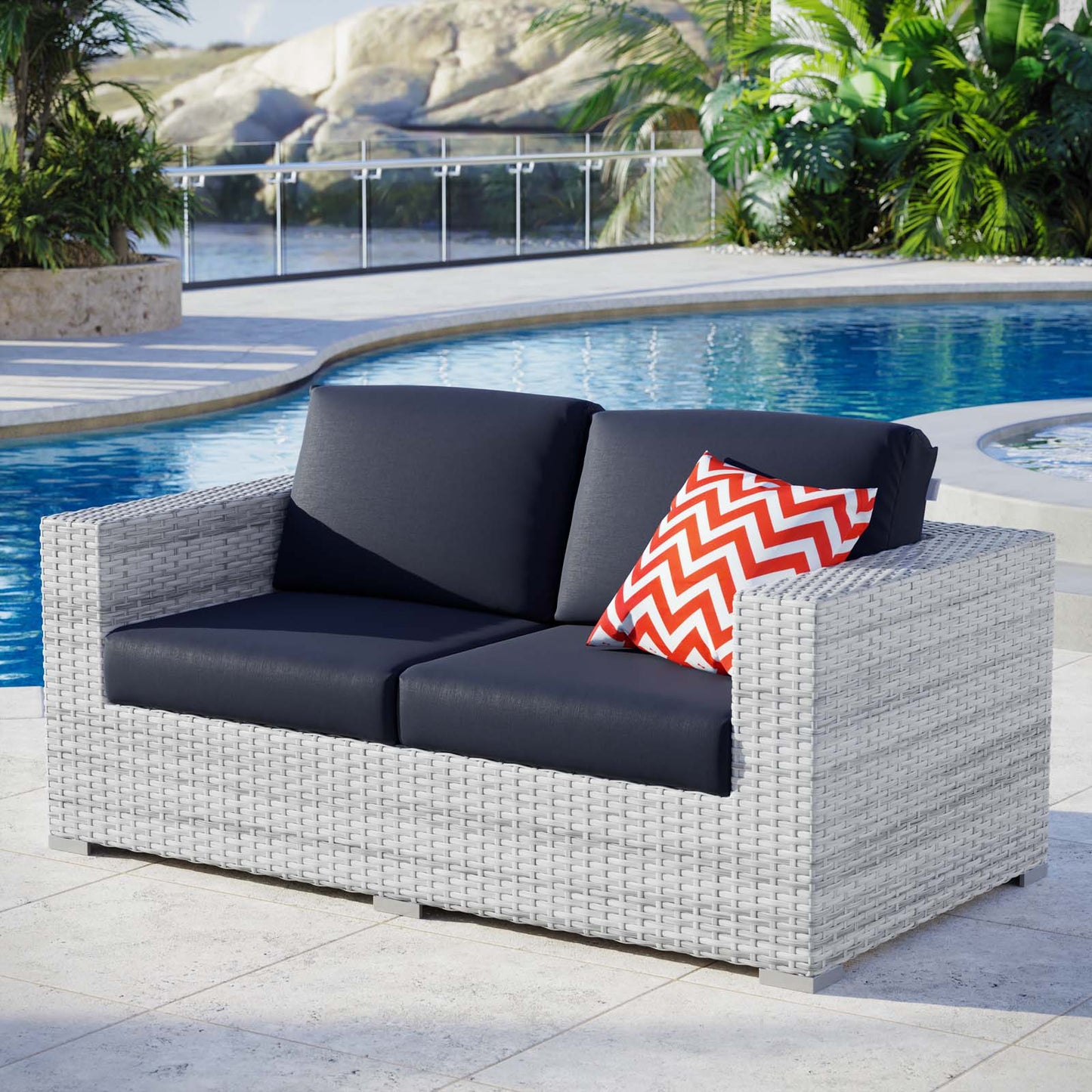 Modway Convene Outdoor Patio Loveseat | Outdoor Sofas, Loveseats & Sectionals | 