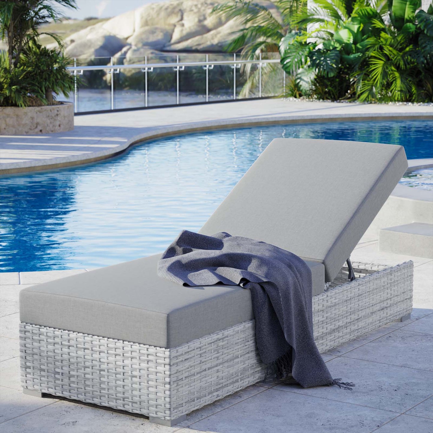 Modway Convene Outdoor Patio Chaise | Outdoor Patio Daybed | 