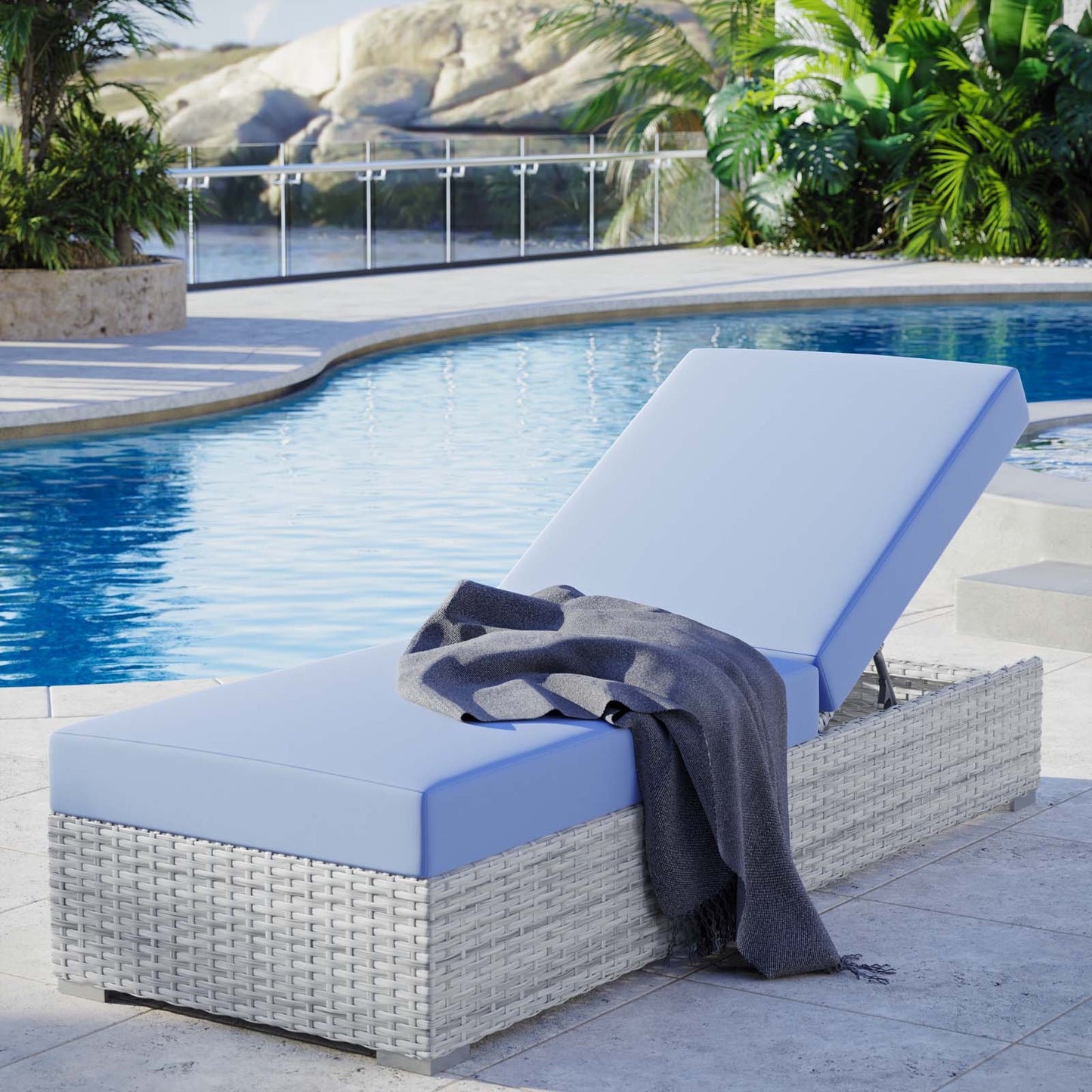 Modway Convene Outdoor Patio Chaise | Outdoor Patio Daybed | 