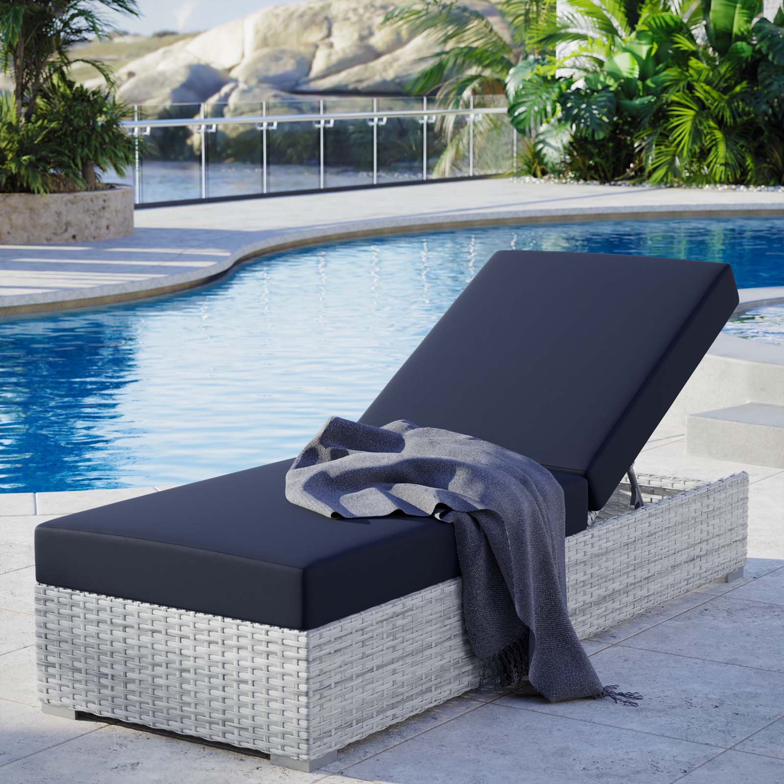 Modway Convene Outdoor Patio Chaise | Outdoor Patio Daybed | 