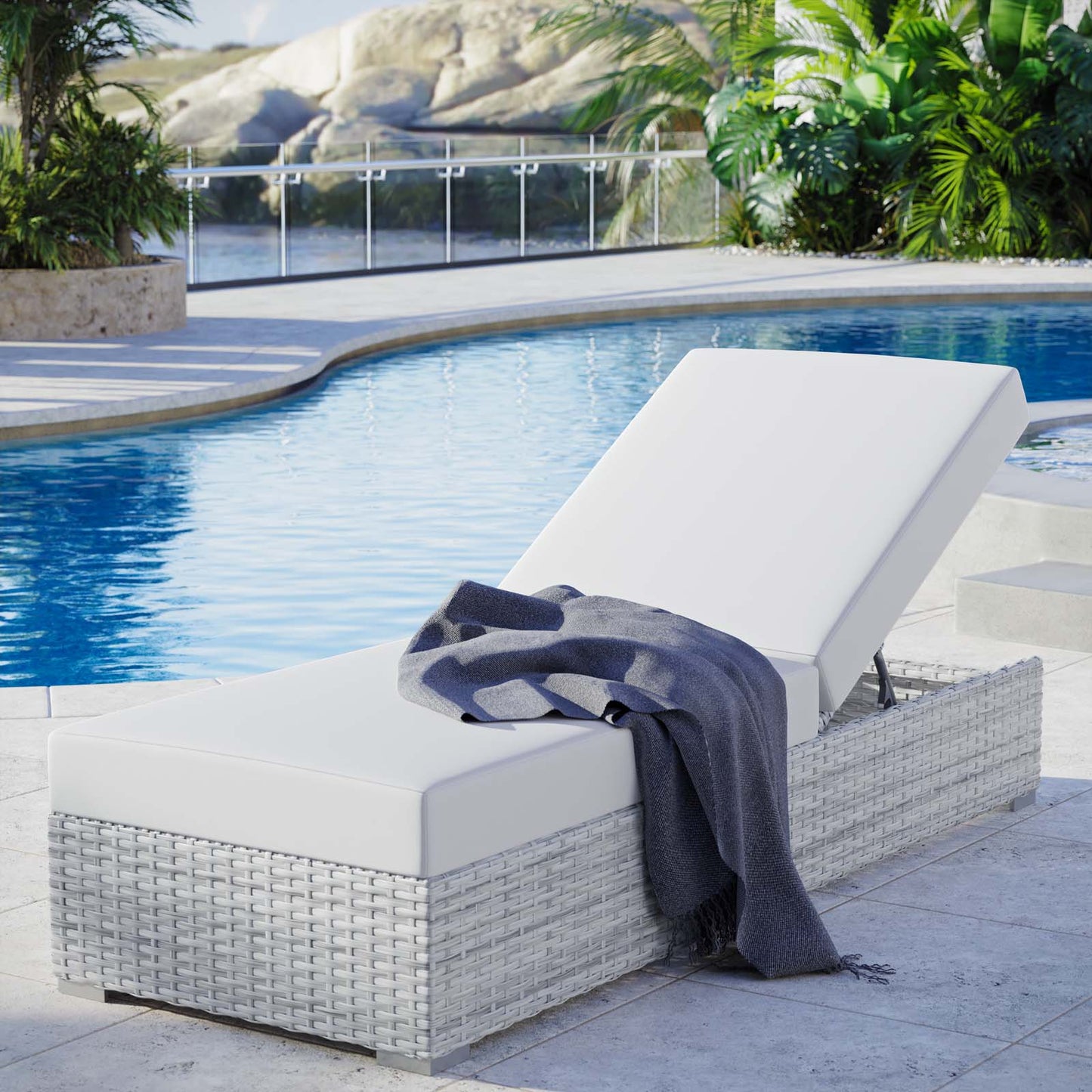 Modway Convene Outdoor Patio Chaise | Outdoor Patio Daybed | 