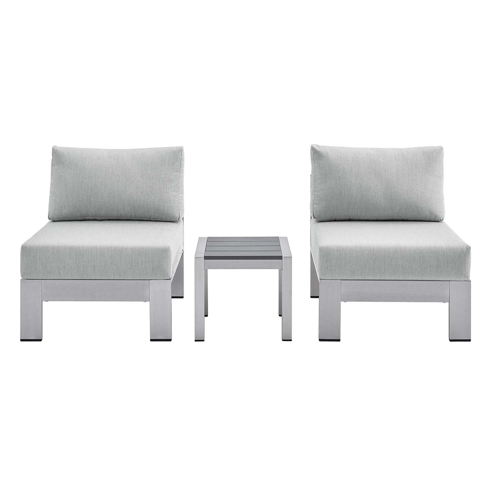 Modway Shore Sunbrella® Fabric Outdoor Patio Aluminum 3 Piece Set | Outdoor Sofas, Loveseats & Sectionals | Modishstore-2
