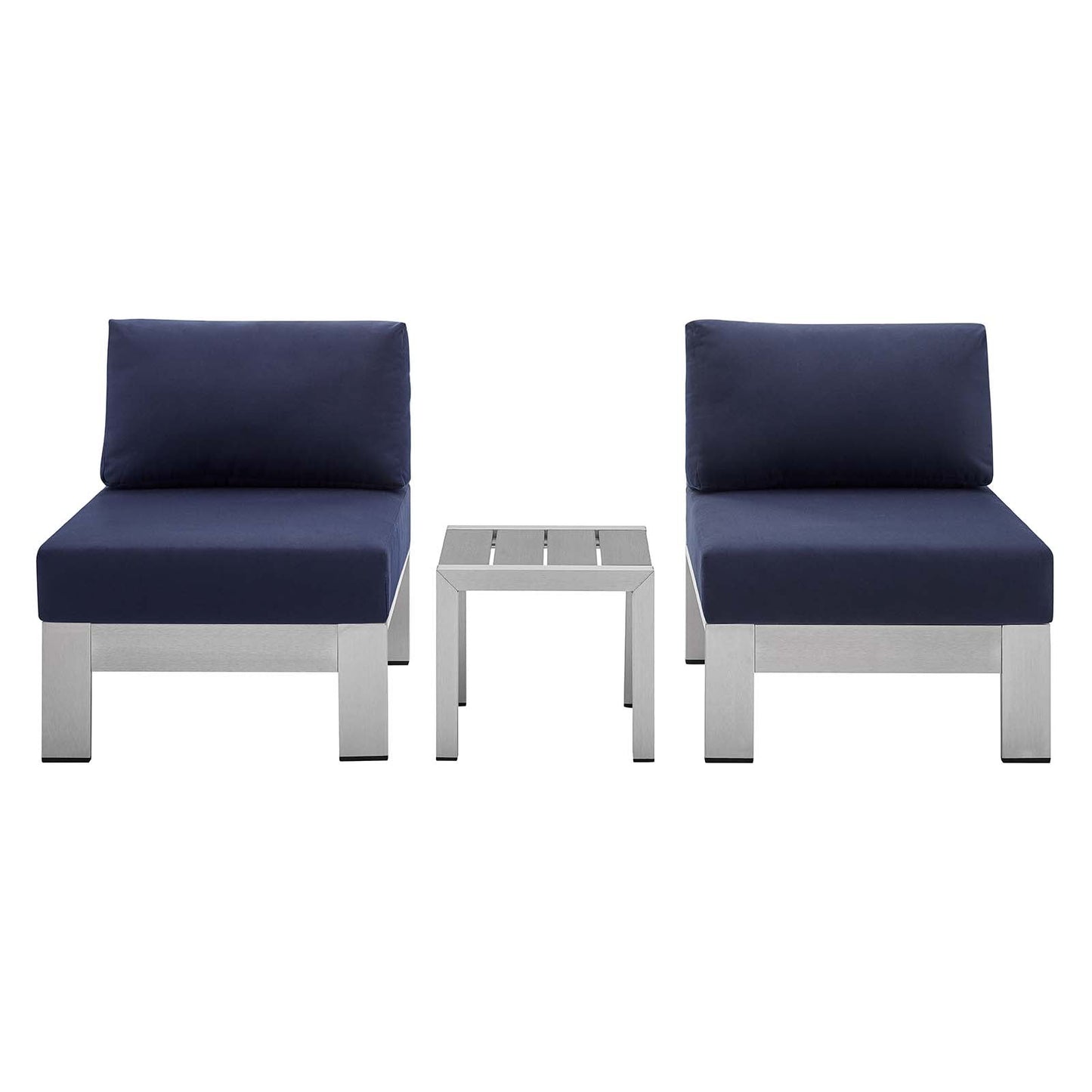 Modway Shore Sunbrella® Fabric Outdoor Patio Aluminum 3 Piece Set | Outdoor Sofas, Loveseats & Sectionals | Modishstore-9