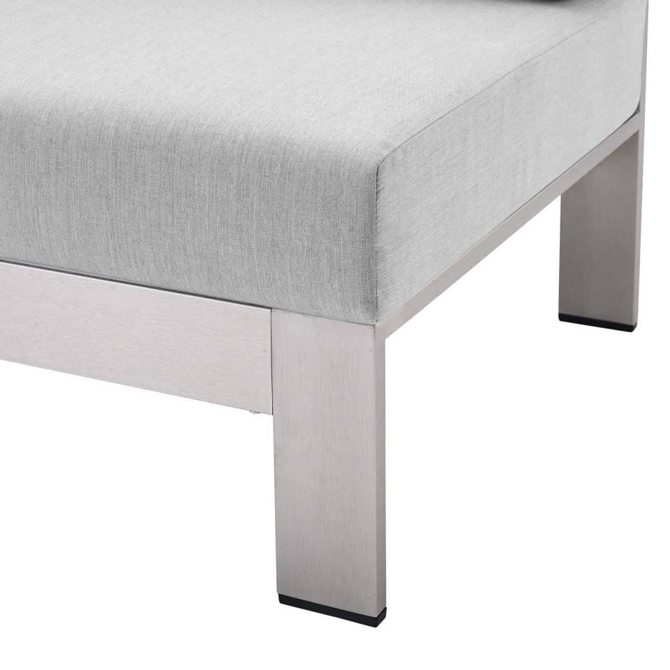 Modway Shore Sunbrella® Fabric Outdoor Patio Aluminum 4 Piece Sectional Sofa Set | Outdoor Sofas, Loveseats & Sectionals | Modishstore-11