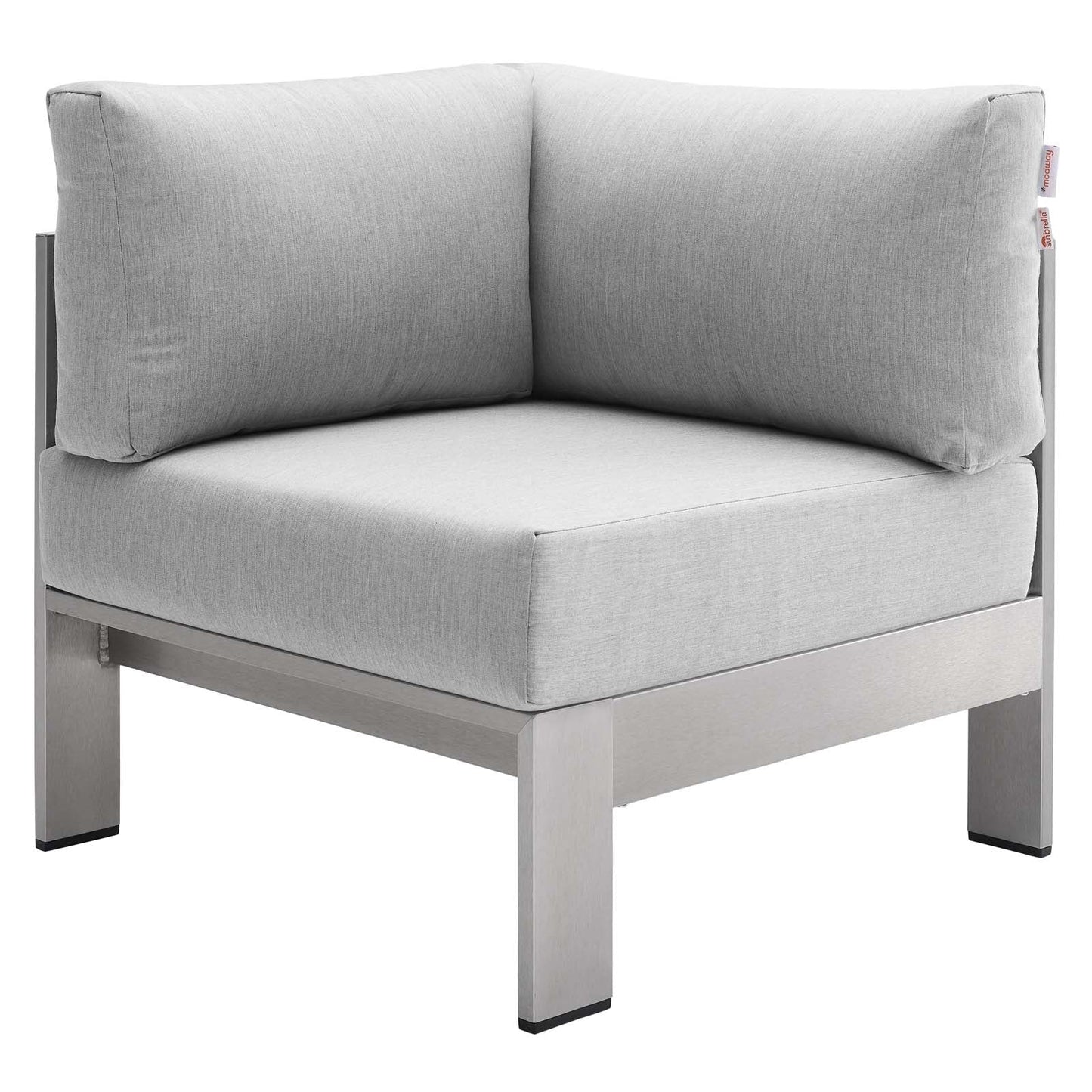 Modway Shore Sunbrella® Fabric Outdoor Patio Aluminum 5 Piece Sectional Sofa Set | Outdoor Sofas, Loveseats & Sectionals | Modishstore-7