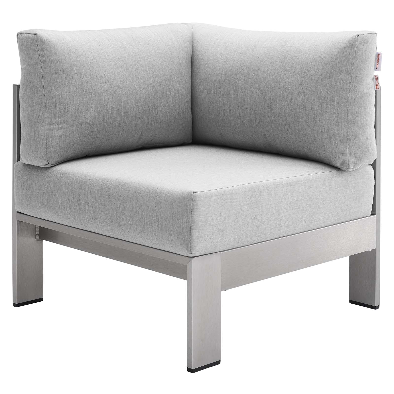 Modway Shore Sunbrella® Fabric Outdoor Patio Aluminum 5 Piece Sectional Sofa Set | Outdoor Sofas, Loveseats & Sectionals | Modishstore-7