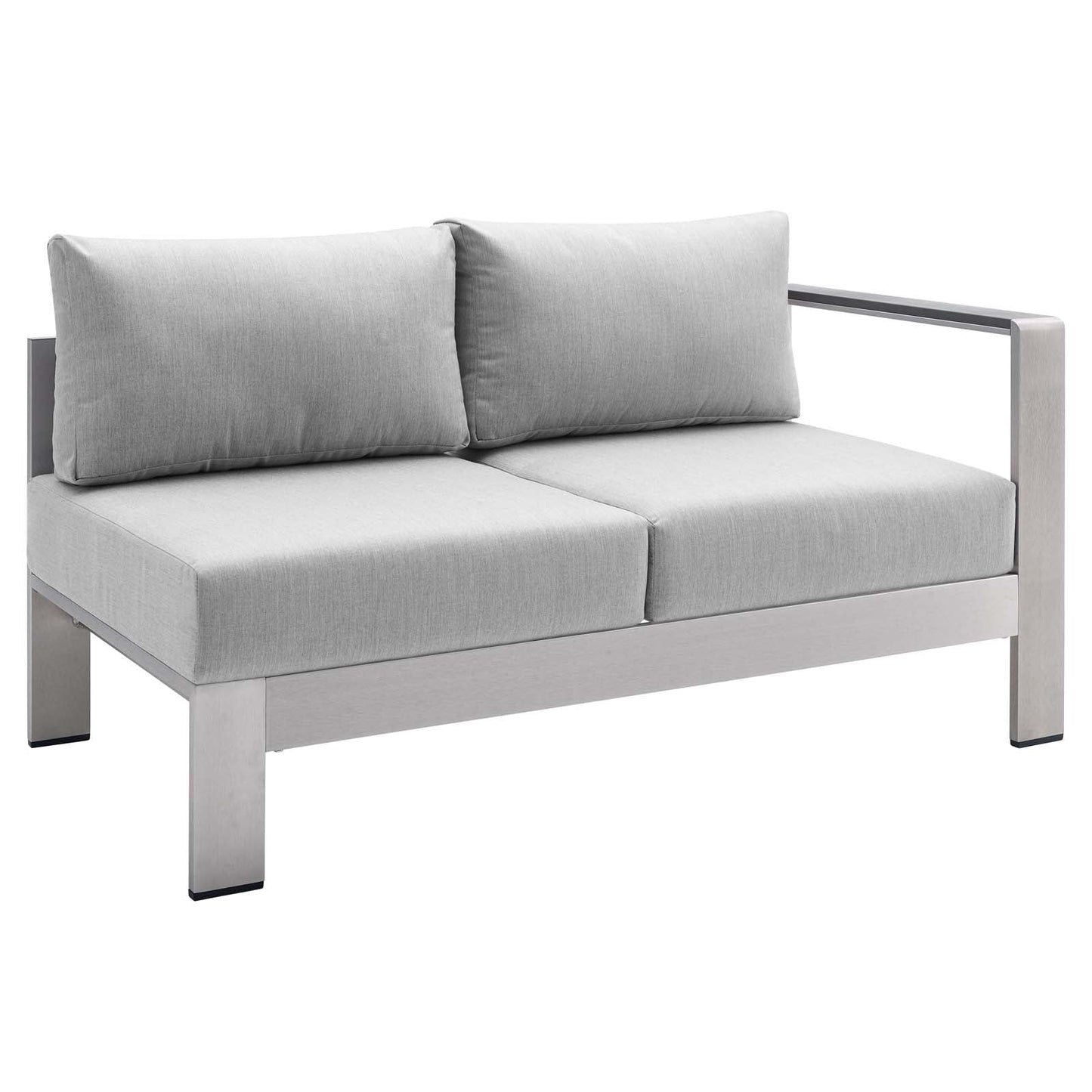 Modway Shore Sunbrella® Fabric Outdoor Patio Aluminum 5 Piece Sectional Sofa Set | Outdoor Sofas, Loveseats & Sectionals | Modishstore-3