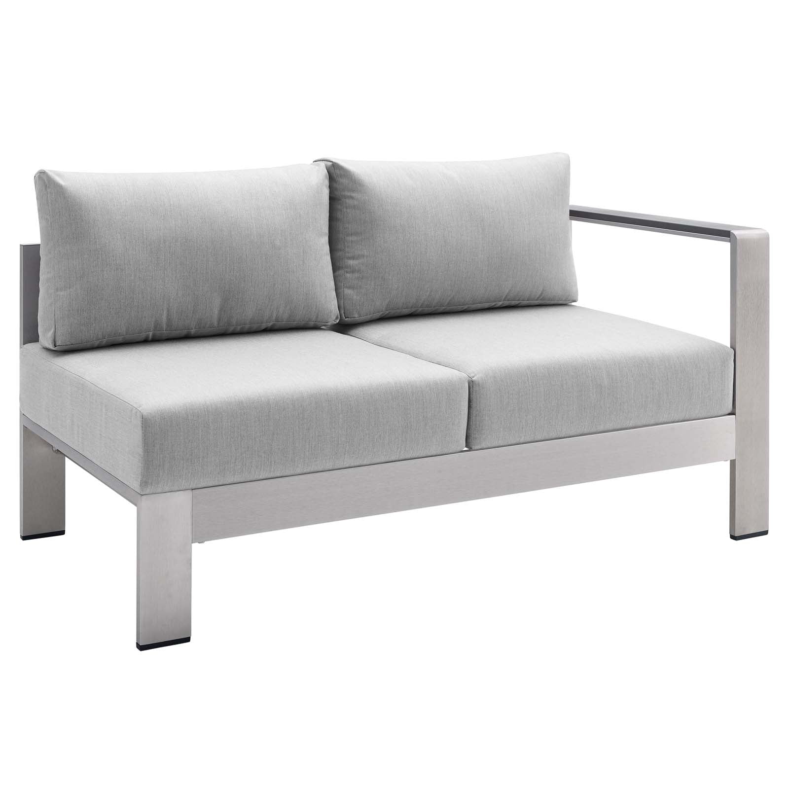 Modway Shore Sunbrella® Fabric Outdoor Patio Aluminum 5 Piece Sectional Sofa Set | Outdoor Sofas, Loveseats & Sectionals | Modishstore-3