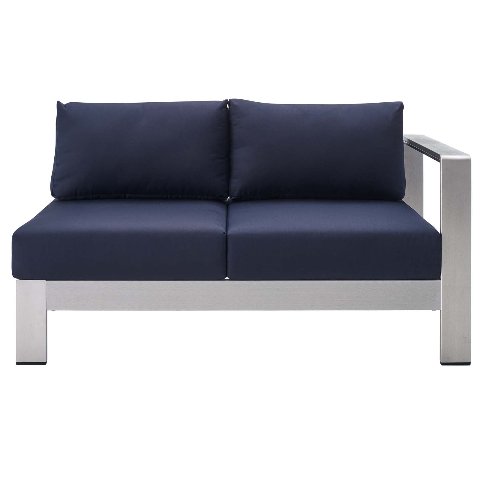 Modway Shore Sunbrella® Fabric Outdoor Patio Aluminum 5 Piece Sectional Sofa Set | Outdoor Sofas, Loveseats & Sectionals | Modishstore-13